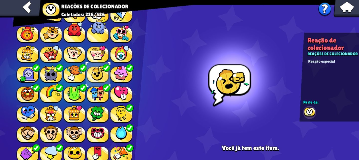 Conta de brawl stars de 2021 com diversos itens