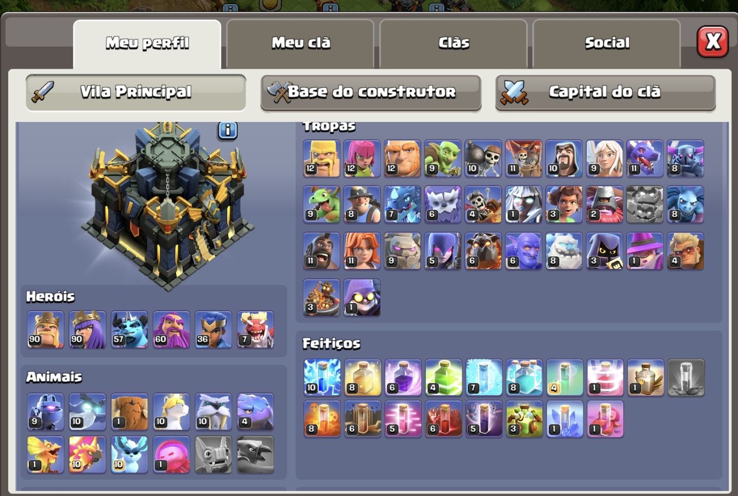 (PREÇO NEGOCIAVEL) CONTA CLASH OF CLANS CV 17 SEMI