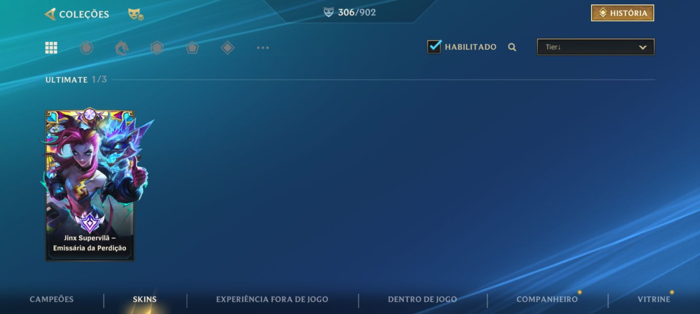 Conta ex monarca +300 Skins incluindo Jinx de 1k