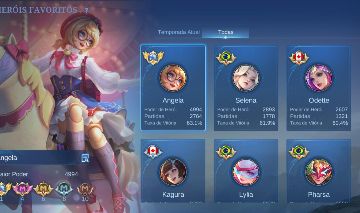 Conta linda main mid e suporte / várias skins fofinhas e perfil com mt curtida