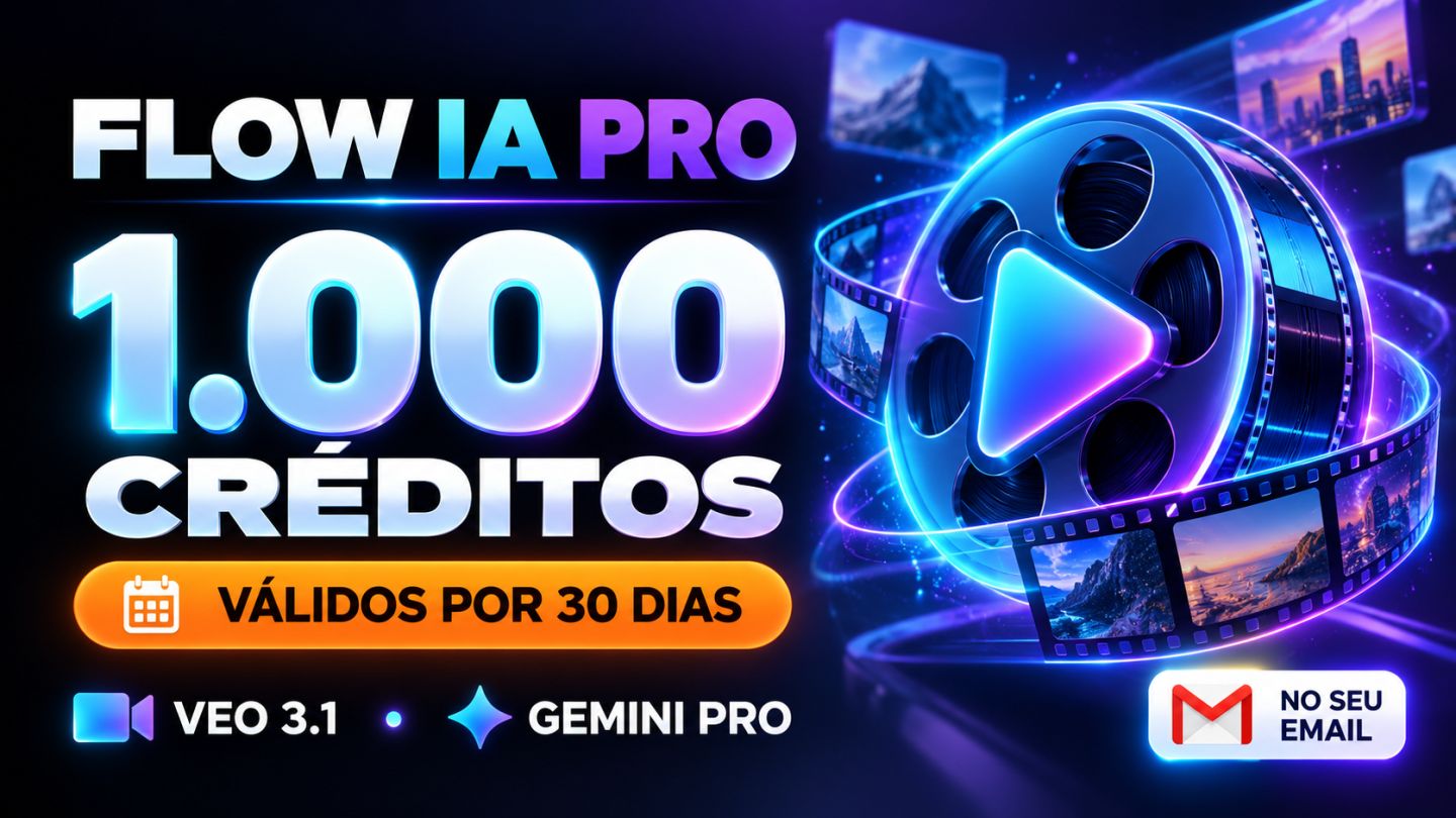 FLOW 1000 CRÉDITOS POR 30 DIAS + VEO 3.1 + GEMINI PRO + ONE 5TB + PRIVADO