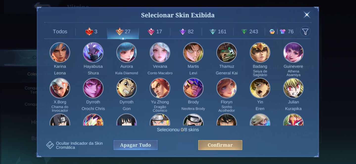 Conta MLBB 603 Skins | Mega Colecionador 1