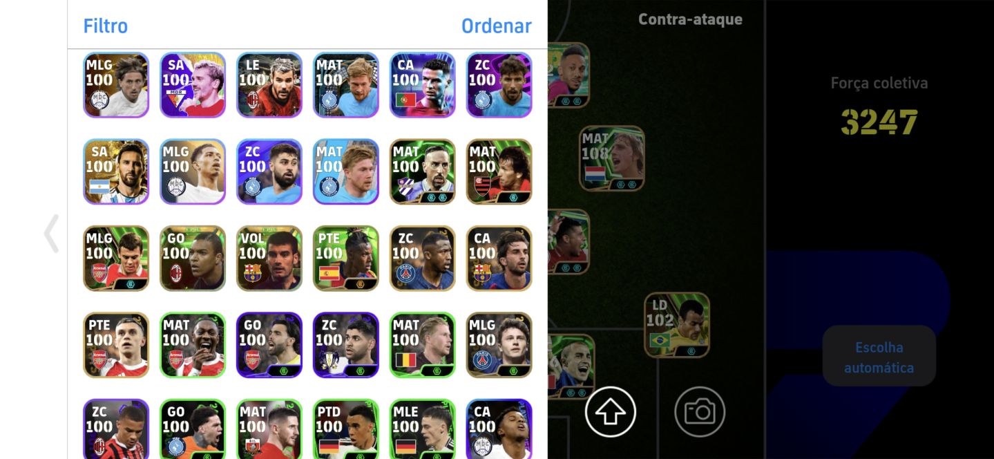 Conta efootball com várias lendas
