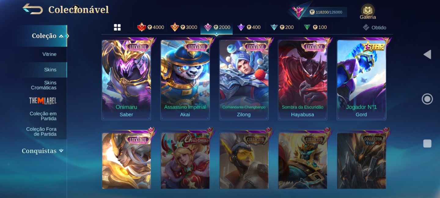 Conta mobile legends bang bang