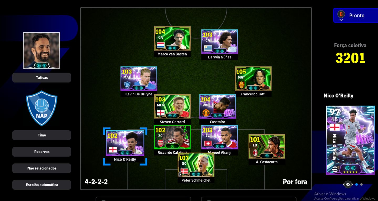 CONTA eFOOTBALL STEAM VAN BASTEN, TOTTI, GERRARD E SCHMEICHEL 107!