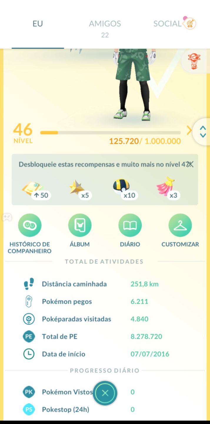 CONTA POKÉMON GO NÍVEL 46 CONTA DAY ONE (2016) + LENDÁRIOS E RECURSOS