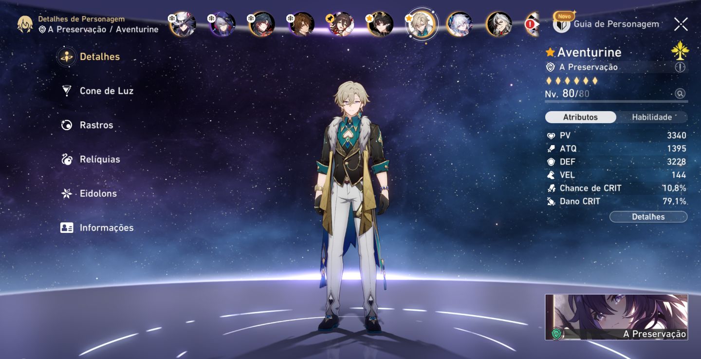 Conta Honkai Star Rail end game com Ashveil E6 Mortenax E2 e SW999 E1