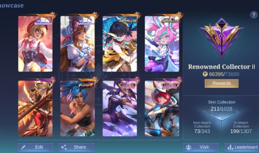 Conta Mobile Legends Lendary | 211 Skins | 103 Heróis | Premium