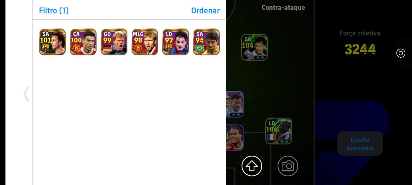 CONTA META DE EFOOTBALL MOBILE COM CARTAS RARAS DA ÉPOCA DO PES! (SUAREZ GREMIO)