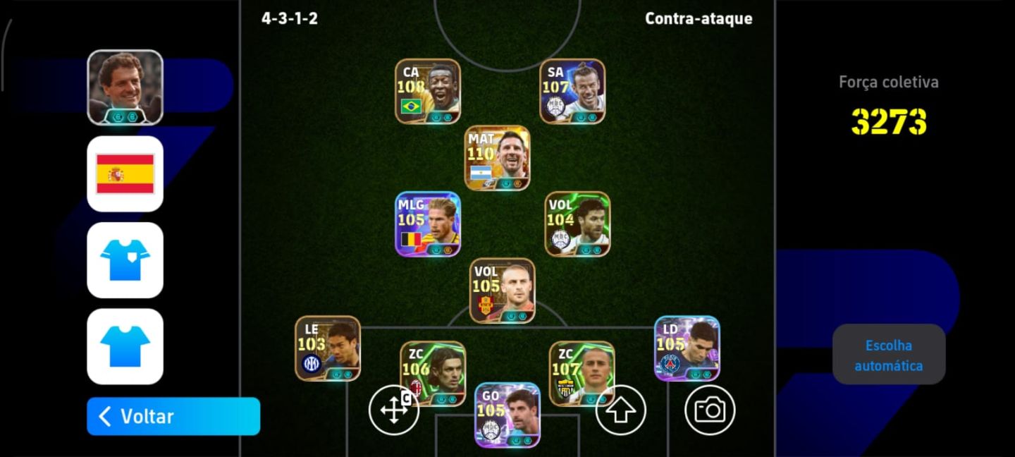 Conta efootball Messi da copa pele Gareth bale vozinha courtois maldini canavaro