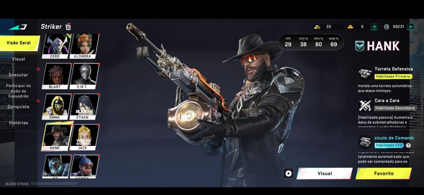 S CONTA DE BLOOD STRIKE COM VARIAS SKIN DE ARMA E 3 SKIN DE FACA