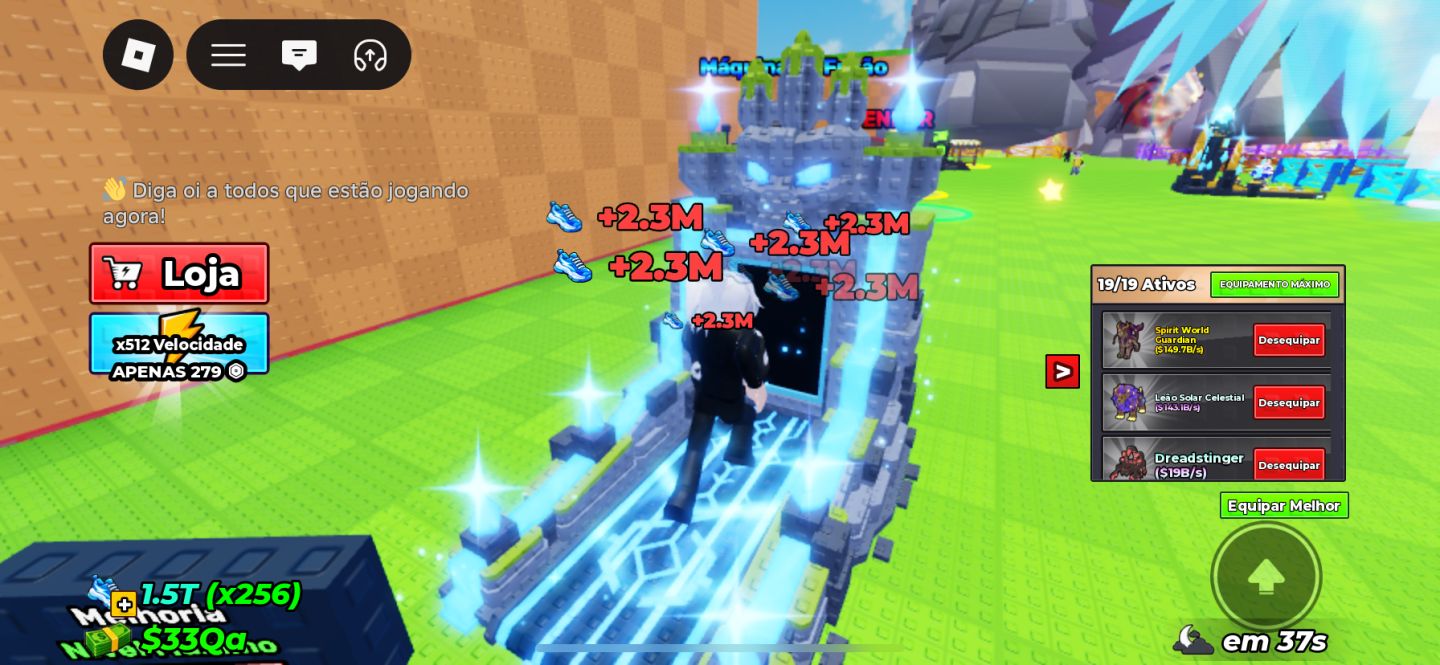 [Conta com 1.5T velocidade 375B/s em Pet] 2x money 256x speed Steal an egg