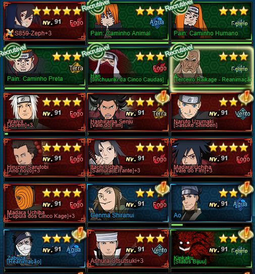 CONTA NARUTO ONLINE | 1KK+ FORÇA | TOP 33 | 418 DIAS MEDALHA| MADARA4S +HASHI 4S