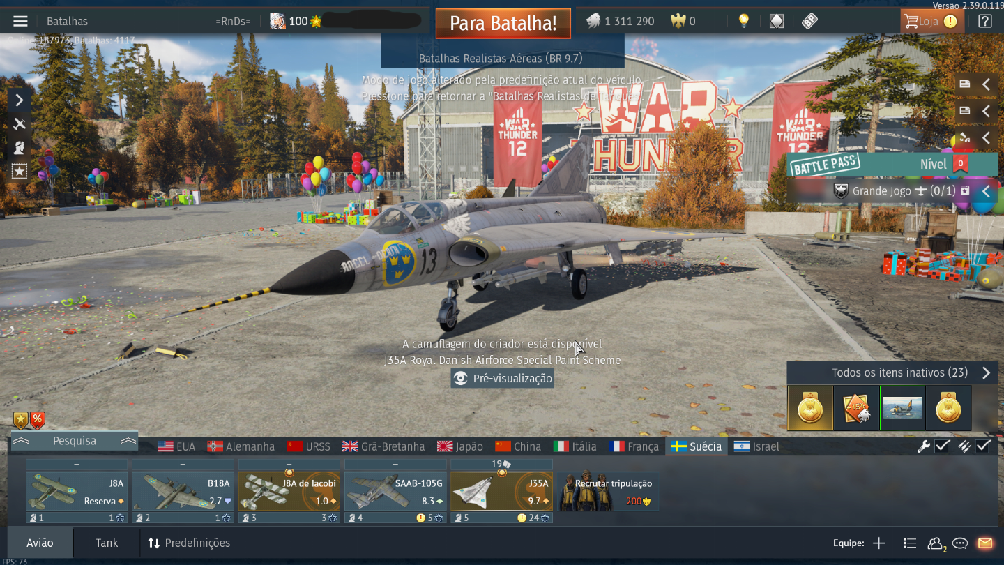 CONTA WAR THUNDER LVL 100 COM DIVERSOS VEICULOS RAROS INCLUINDO O OBJECT 279