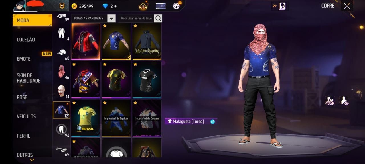 Conta de free fire com entrada do sukuna