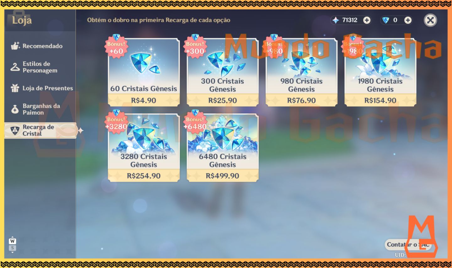 GENSHIN IMPACT CONTAS REROLL [SEM VÍNCULOS] [ENTREGA IMEDIATA]