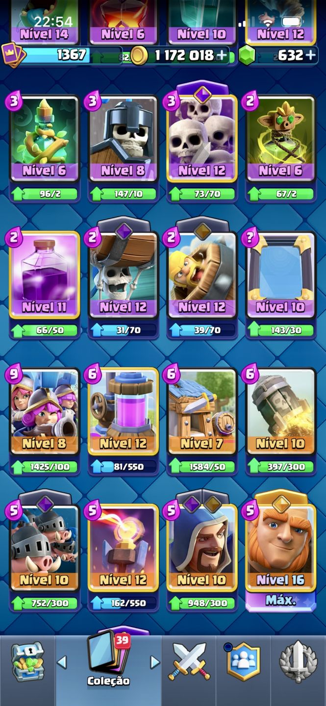 Clash Royale 10.5K + COC CV9 Nível 76 | Emotes Raros | Cartas upadas