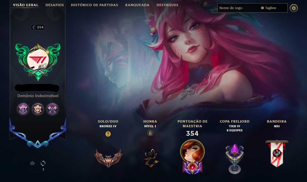 CONTA LOL COM 244 SKINS - LVL 354