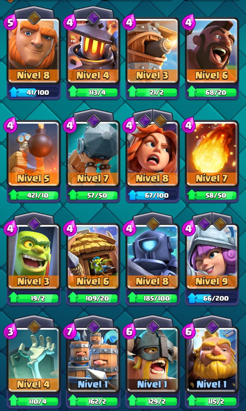 Clash Royale 2017 | Conta Rara c/ 704 Gemas + 43.635 Moedas | 65 Cartas