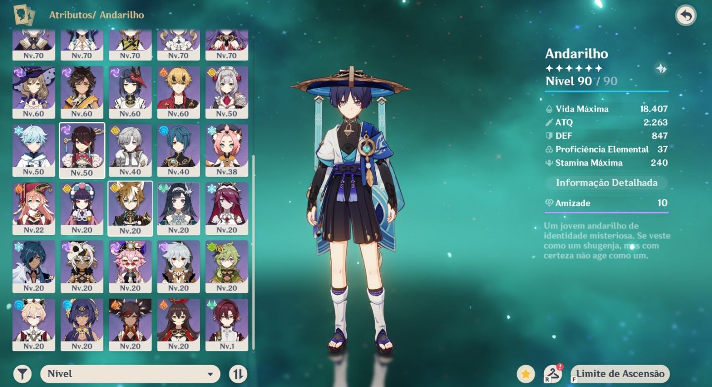 AR55 - ANDARILHO + RAIDEN + CHASCA + 6T5 (SKIN KIRARA E XIANGLING)