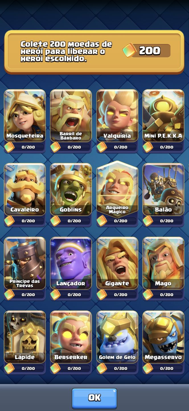 Conta Clash Royale Arena 19 7400 Troféus
