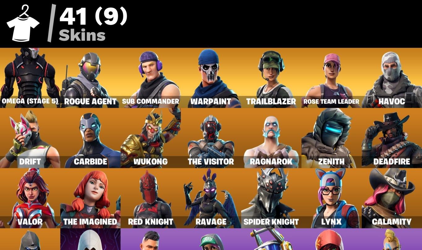 CONTA FORTNITE 41 SKINS COM SALVE O MUNDO FUNDADOR RAIO 75