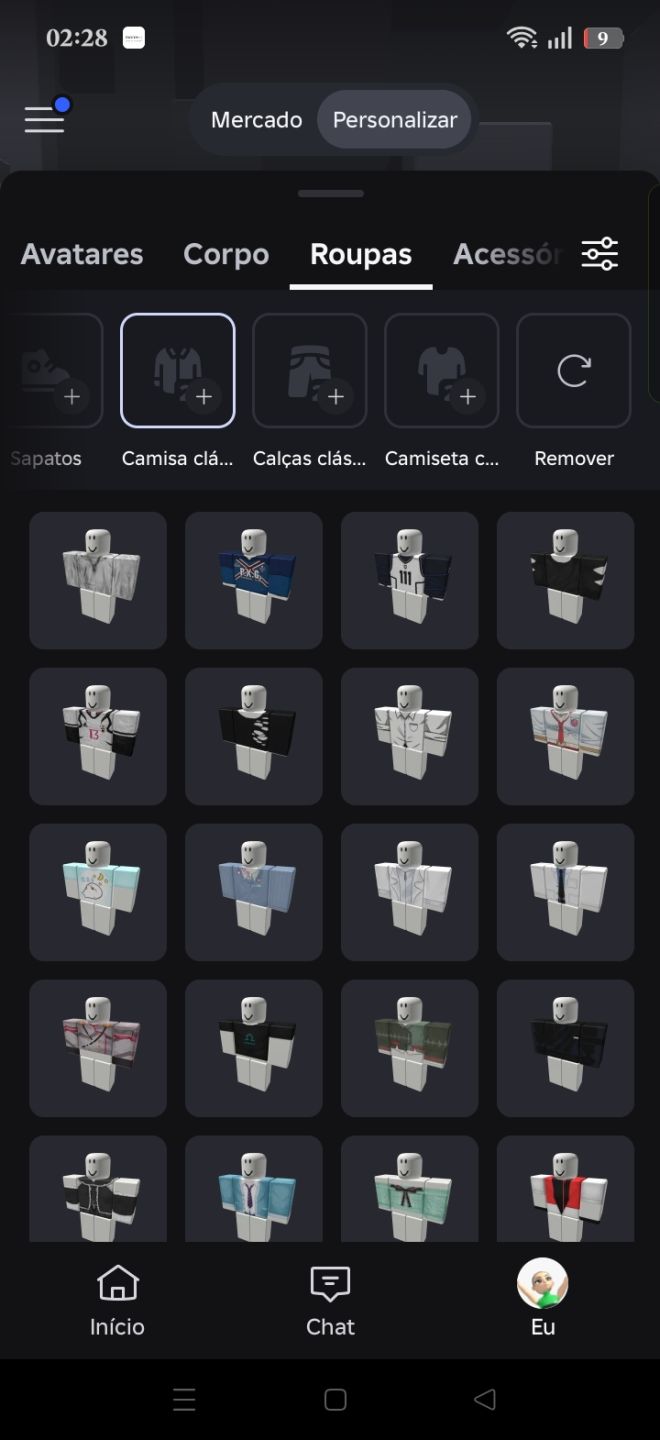 Conta de roblox boa, com bastante item e quase 500 robux