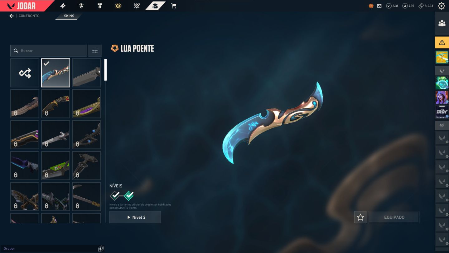 CONTA SMURF COM VANDAL GAIA E SKIN DE FACA