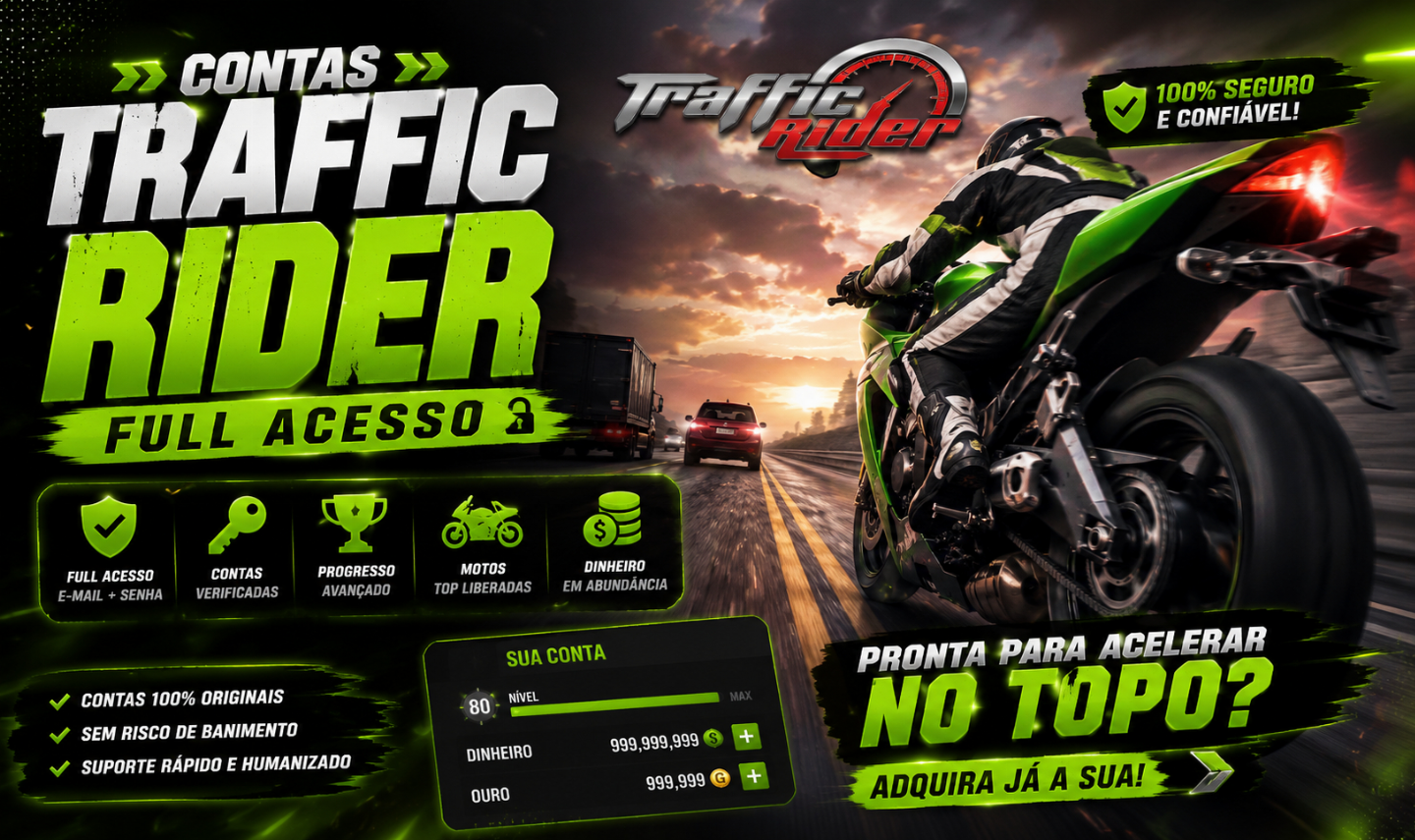 CONTAS TRAFFIC RIDER (FULL ACESSO)