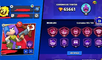 CONTA RECHEADA - 65K TROFÉUS | 103/103 BRAWLERS | SKINS RARAS