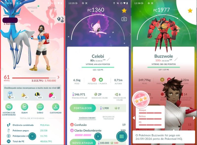 CONTA POKEMON GO LEVEL 61 | 34 LENDARIO | 58 BRILHANTE | 39K DE DOCE RARO