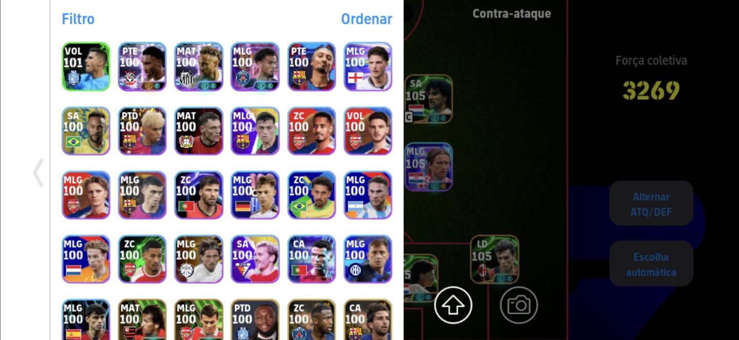 Conta efootball de 3269 buffon 108 big time varane 107 da França hazard 109