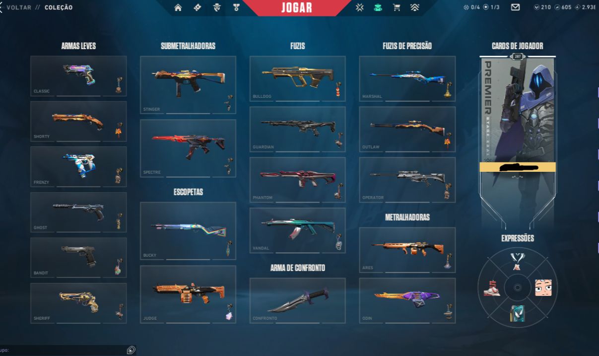 Conta Main Valorant/League OF Legends LoL Muitas Skins em ambos jogos
