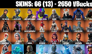 CONTA FORTNITE com The Reaper | Elite Agent | Sub Commander e 66 SKINS