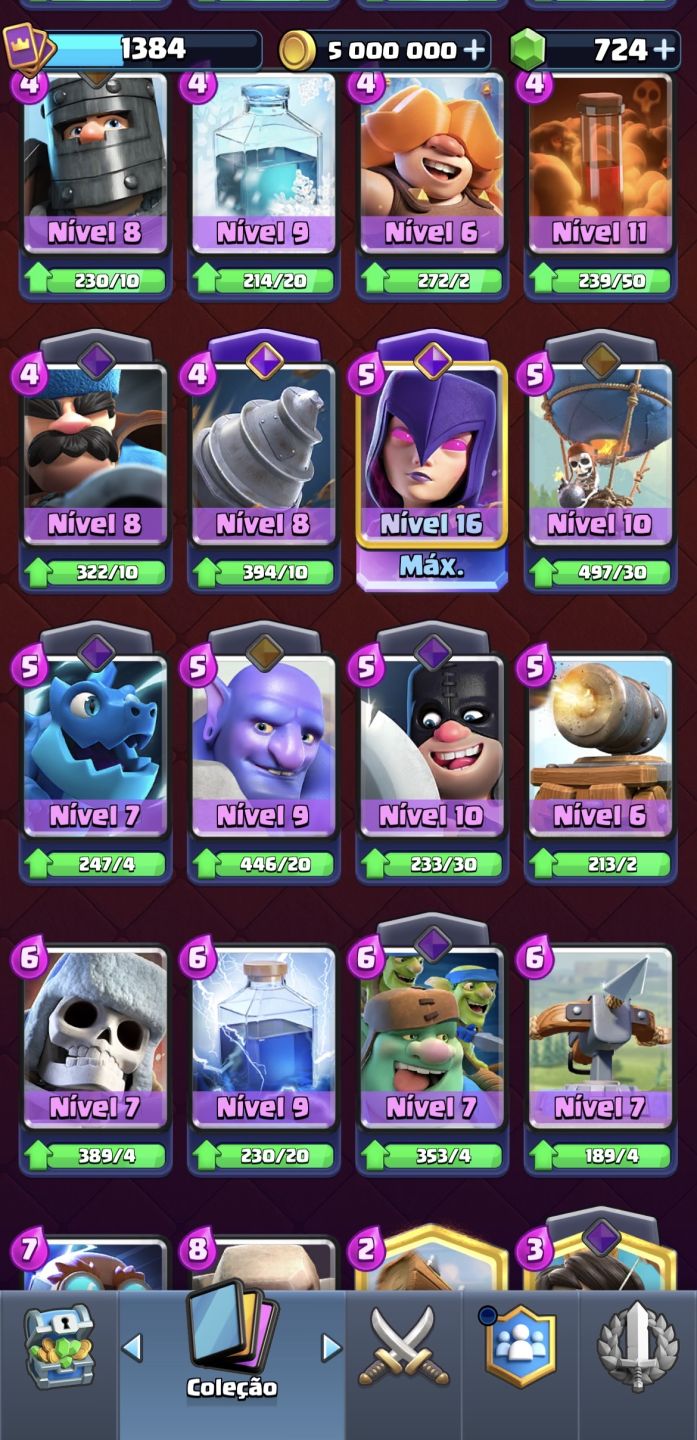 Conta Clash Royale criada desde 2016 e nível máximo