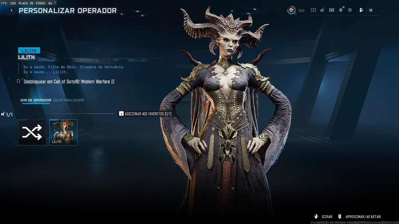 Conta warzone com Alucard, Izzy, Bailarina, Michael Myers