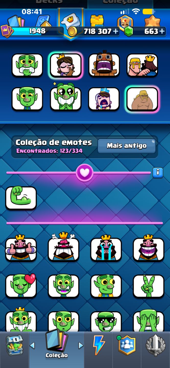 CONTA DE CLASH ROYALE 10Y 1948 COLECÃO E BRAWL 22K
