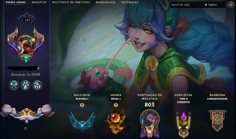 Conta League Of Legends | LVL 547 | 291 Skins | Todos Campeões | 10 anos