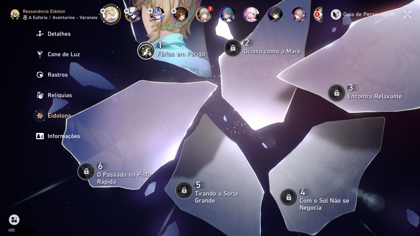 Conta de honkai star rail com aventurine E1S1!