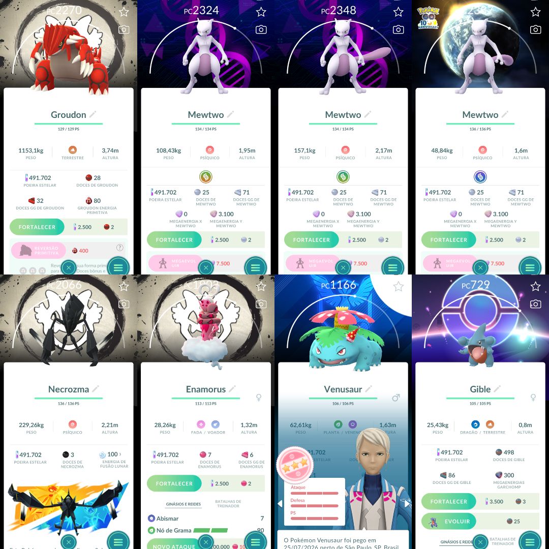CONTA POKÉMON GO COM 4 MEWTOW DE ARMADURA+ZYGARDE NA SEGUNDA FORMA+74 LENDÁRIOS