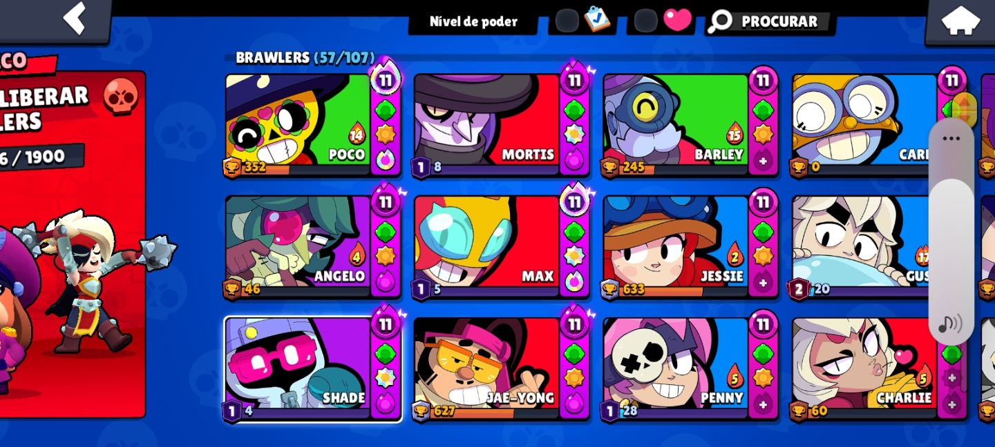 CONTA COM 10K DE TROFEUS COM SKINS E BRAWLERS NO META