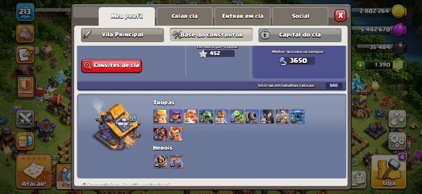 Conta clash royale, clash of clans, brawl stars valor pelas 3