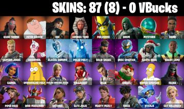 87 Skins - peter griffin, doom, war machine, emma frost,