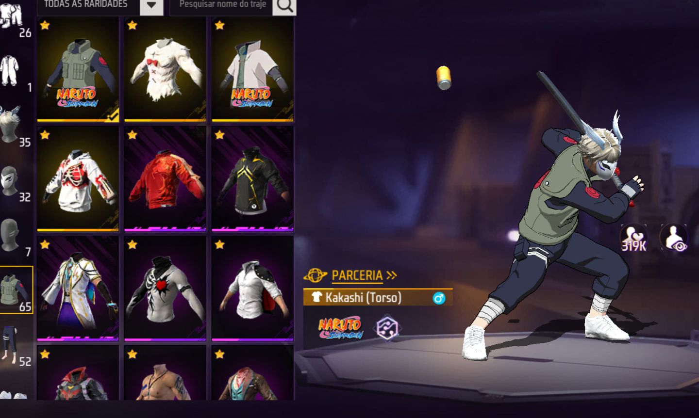 DESAPEGO URGENTE CONTA FF NARUTO + KAKASHI + MINATO PREÇO MÍNIMO