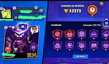 CONTA 2019 BRAWL STARS FULL - 102/102 BRAWLERS + 40K OURO E 49K BLINGS