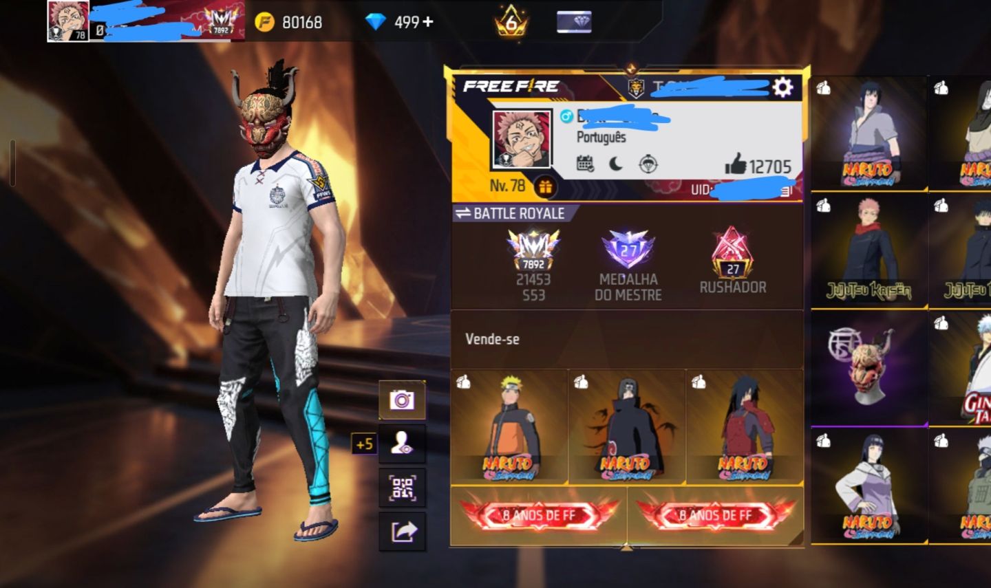 Conta free fire primeiro passe