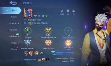 Conta Mobile Legends Mítico 44 Star 80 Skins e WR Alto 59% 80 Herois