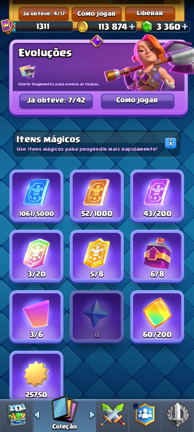 Conta Brawl Stars 10k Troféu + Clash Royale Arena 21!