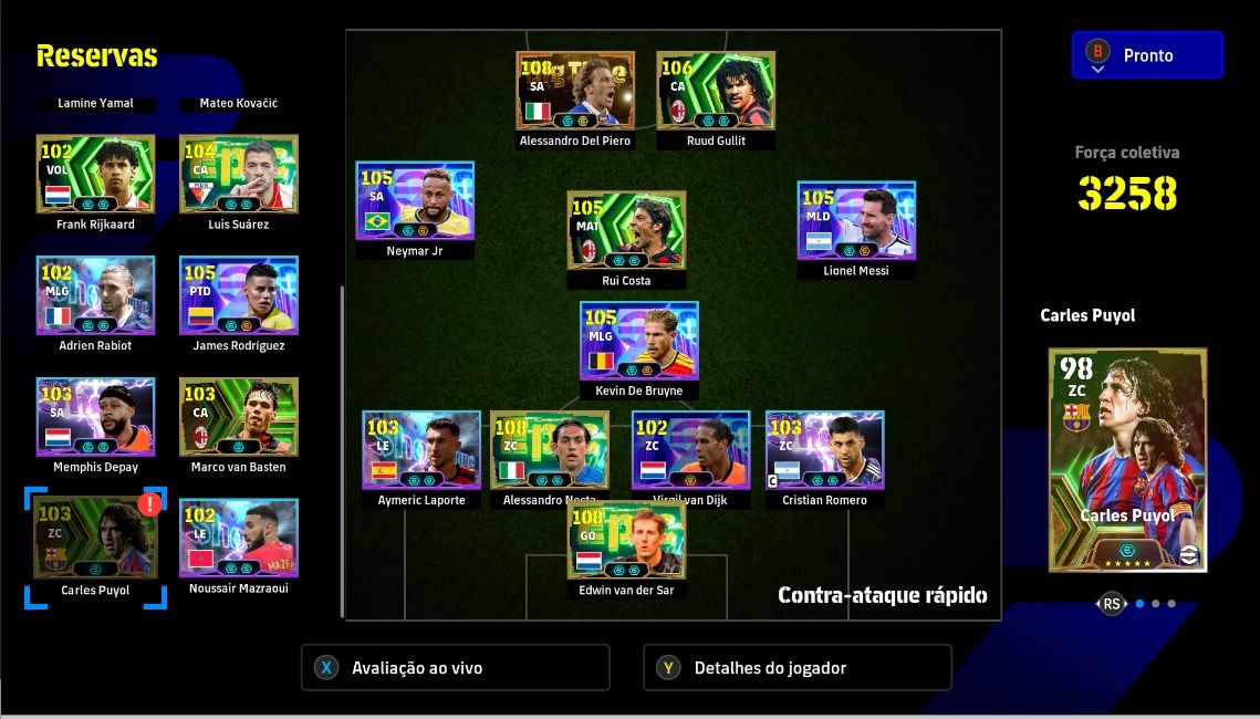 Conta com Gulit e del Piero blitz novo