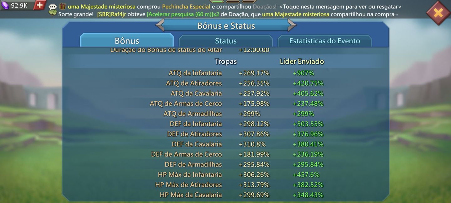 Conta lords mobile 1.500b de poder